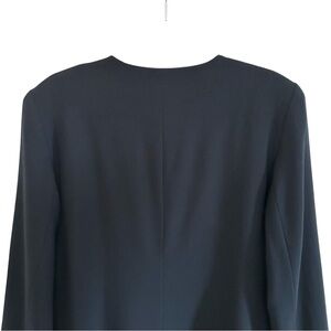 A & K DESIGNS Vintage 90's Black Wool Collarless Round Neck Jacket Size Medium